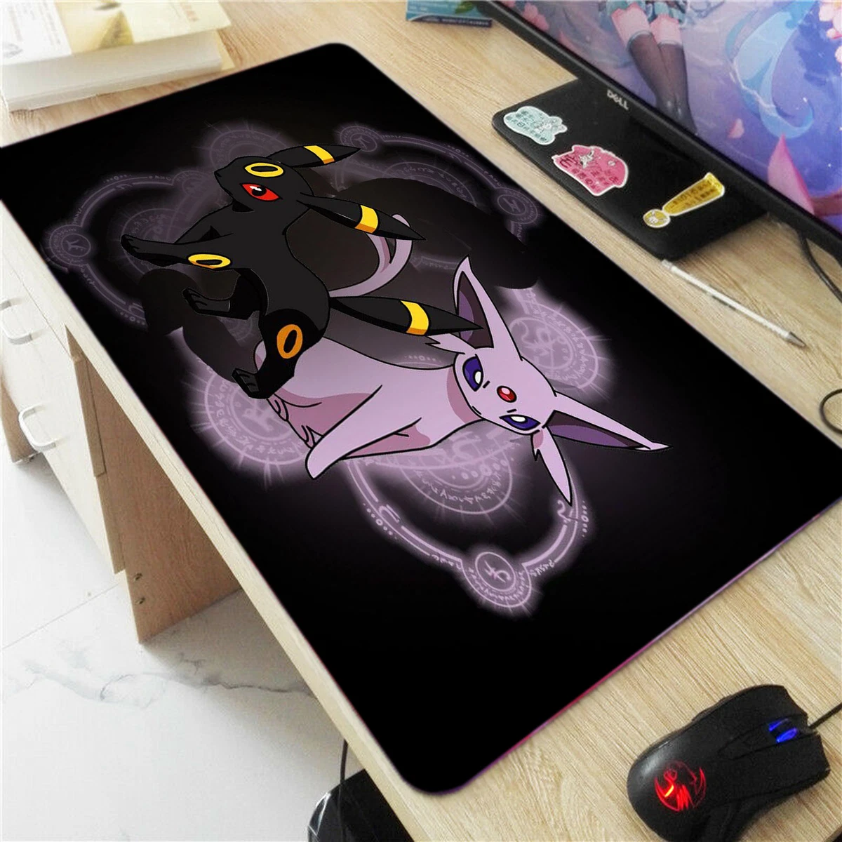 Pok mon Espeon And Umbreon Anime Gamming Mouse Pad L74 New Custom Mousepad