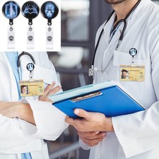 Retractable Nurse Badge Reel Name Tag ID Card Holder Clip Work Card Clip