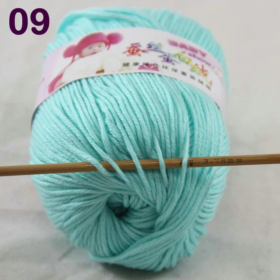 C Nuevo Moda 8 Hilos x50g Cachemira Seda Lana Prendas de punto a mano Tejido Bebé Hilo 09 Foto 2 de 3