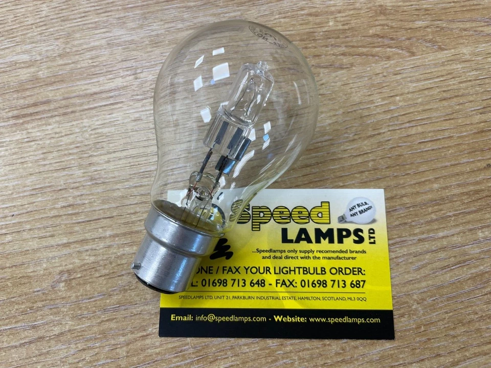 10 X GLS HALOGEN LIGHT BULBS 28W BC B22 CROMPTON HALOGEN ENERGY SAVING DIMMABLE - Image 3 of 3