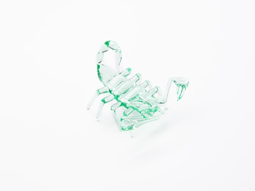 Glowing Uranium Glass Scorpion – Handmade Fluorescent Figurine, Miniature Neon - Picture 3 of 5