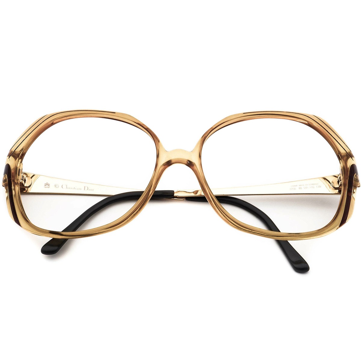 小物 Dior Vintage Logo Gold frame sunglasses DIOR GOLD CAT EYE SUNGLASSES