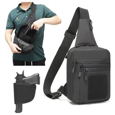 Tactical Gun Bag Pistol Holster Concealed Carry Chest Crossbody Pack Handgun Bag