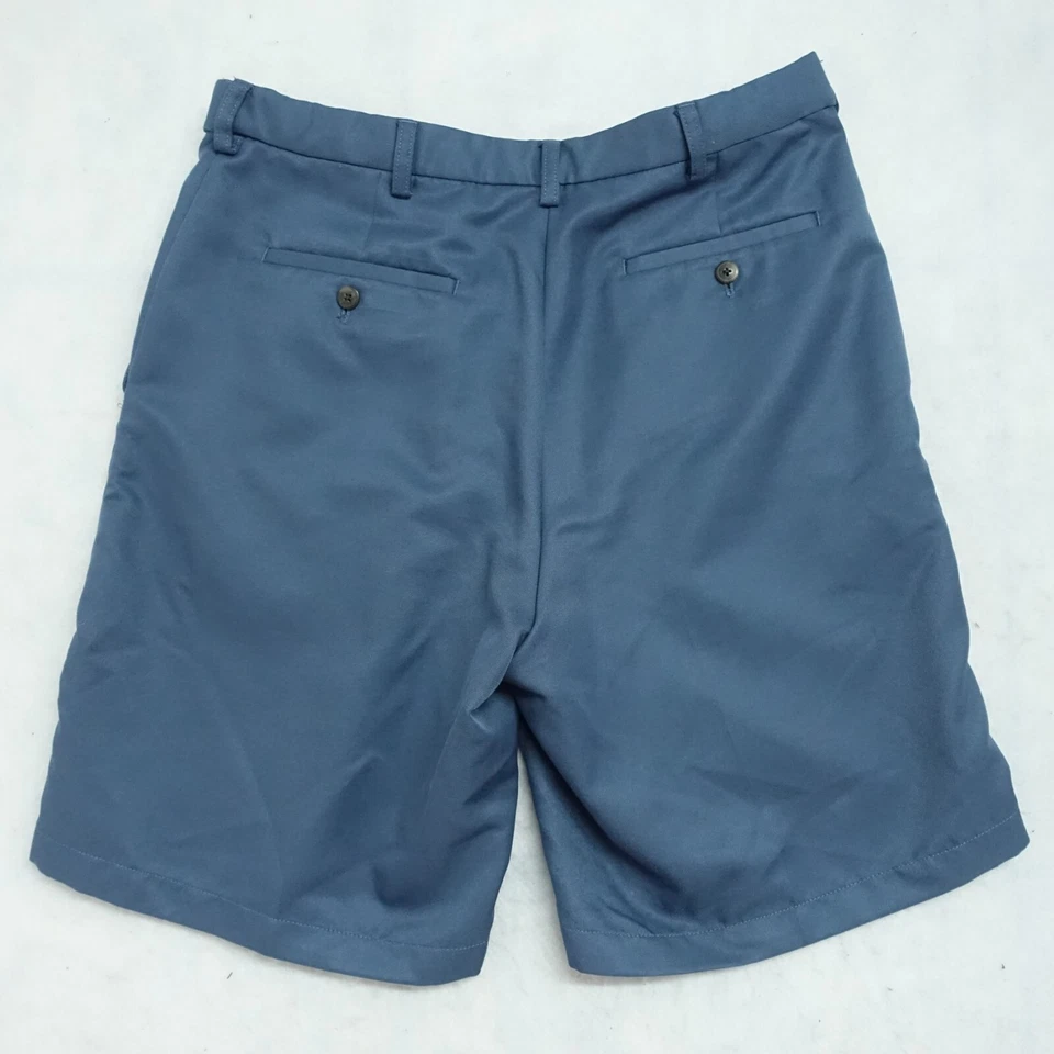 Pantalones cortos chinos Haggar para hombre talla 34 azul marino tiro medio frente plano 100 % poliéster Foto 2 de 4