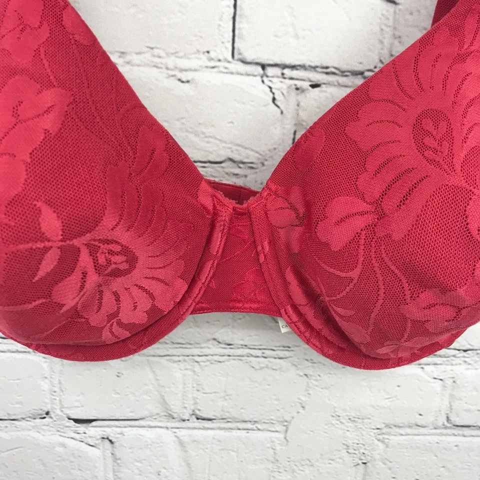 Sujetador Cabernet para mujer 34DD Balconette con aros correa ajustable rojo 6419 Foto 4 de 4