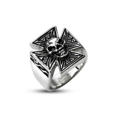 Anillo Sello Hombre Acero Cruz Celta Celtic Cráneo Calavera Cráneo 2022 