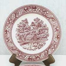 Royal China Ironstone 1965 Memory Lane Plate Pink Cottage Made in USA Vintage