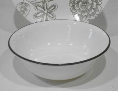   NEW 1 Corelle REMINISCE 18-oz SOUP BOWL Cereal Salad GRAY GREY RIM