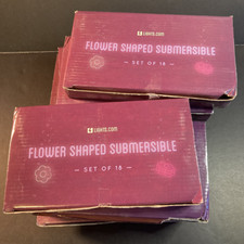 Flower Shaped Submersible LED tea light sets of 18 each. Red White Blue Pink