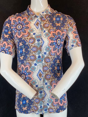 GERRY WEBER Edition Women's Floral Print Short Sleeve Blouse Shirt Chest 36"