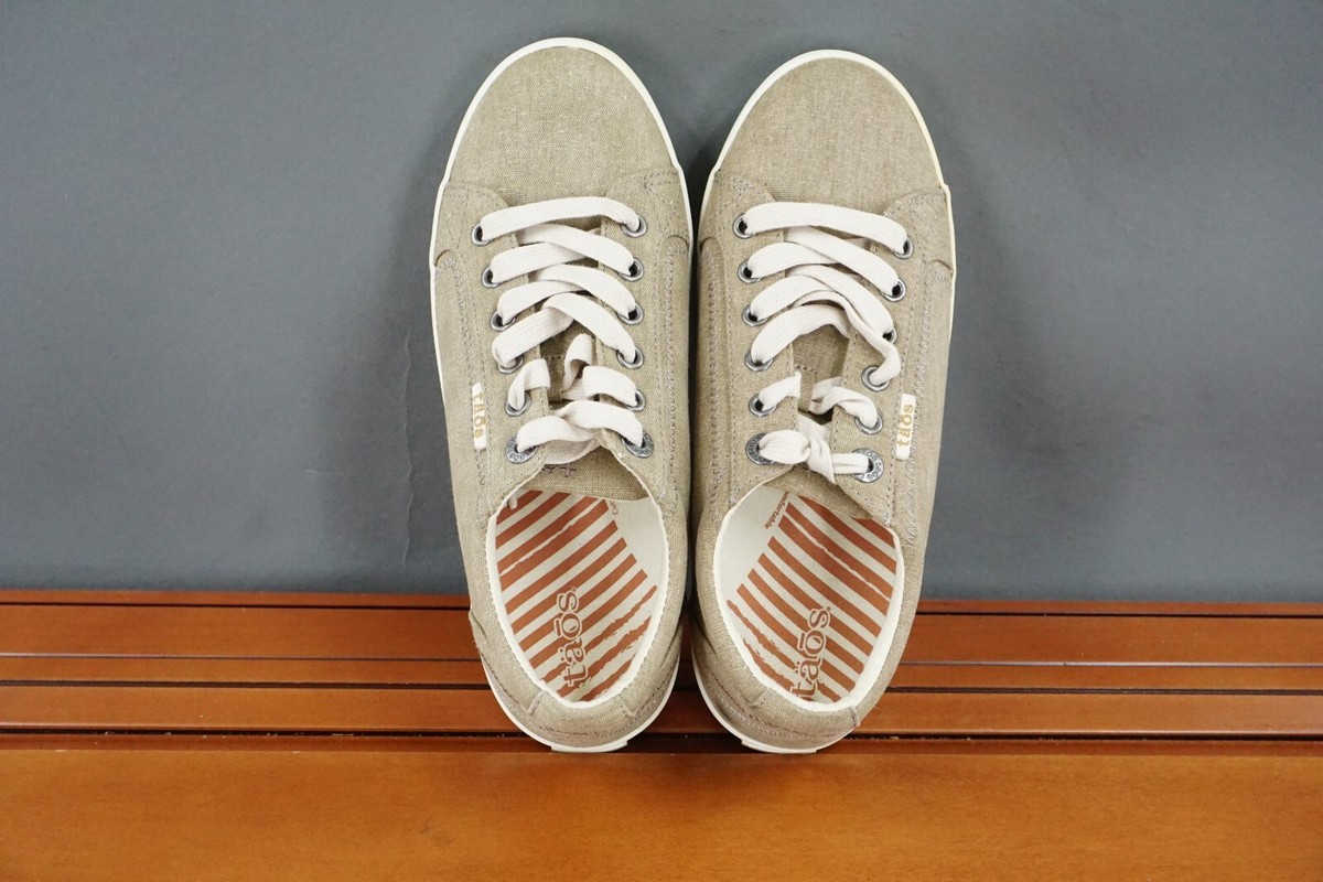 Taos Star Retro Shoe Women 7.5 Brown Canvas Lace Up Arch  display picture 1