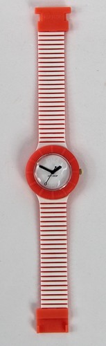 Wristwatch Hip Hop Hero Silicon White and Orange Stripes Orologio da Polso - Foto 10 di 12