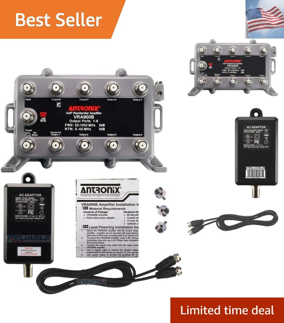 Cable One For All Way Aerial Booster Port Bi-Directional Cable TV