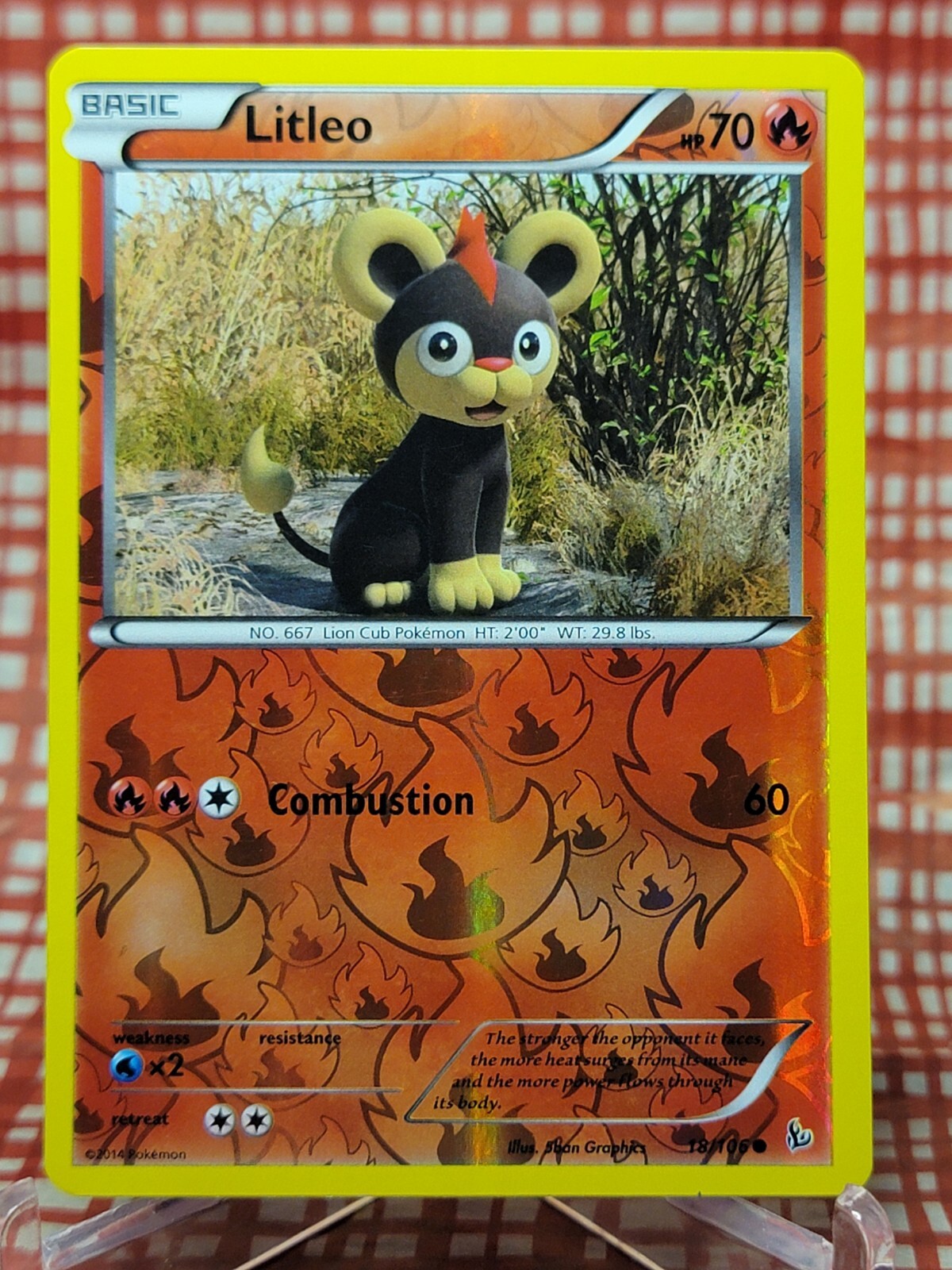 Pokemon Card Litleo Flashfire 18/106 NEAR MINT Reverse Holo Common TCG!!!!!!!!!!