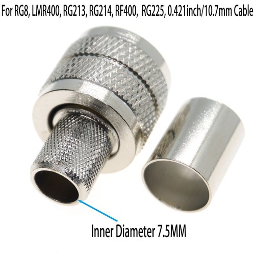 10Pcs UHF PL259 Male Plug Crimp Connector PTFE RG8/RG213/LMR400 RF Coaxial Cable - Picture 2 of 4