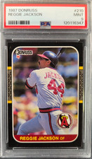 1987 DONRUSS #210 REGGIE JACKSON ANGELS HOF PSA MINT 9! EXCELLENT COLORS!