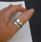 Handcrafted Silver Spinner Ring, Spinner Ring for Women, Wide Band Ring All size