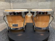 LP Performer Series Bongos with Chrome Hardware Natural Finish Drums