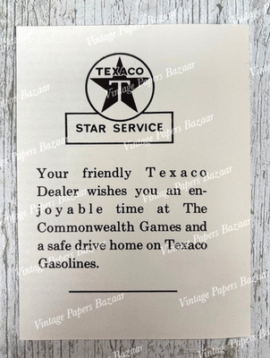 Texaco Star Service Commonwealth Games Jamaika 1966 Vintage Kleingedruckte Werbung