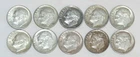 Ten Circulated 90% Silver 1960- 1964 Roosevelt Dimes- NR!