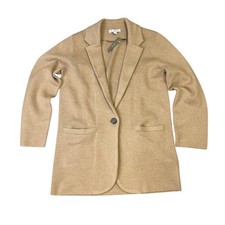NWT J.Crew Schoolboy Sweater-Blazer Merino Wool Cotton Blend XS Camel preppy