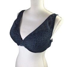 ThirdLove Artisan Lace Plunge Bra Size 40C Deep Teal Underwire Removable Pads