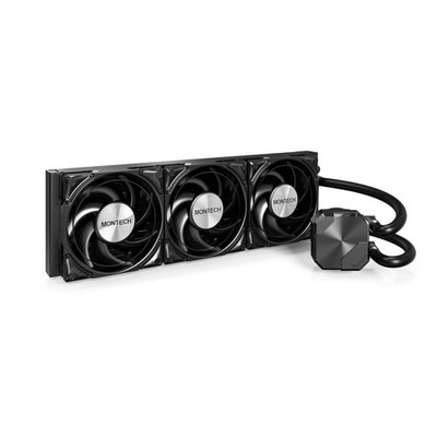 MONTECH HyperFlow Silent 360 Black   Ultra-Quiet AIO Liquid CPU Cooler, 31