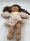 Vintage Cabbage Patch Kids Brown Yarn Hair Pink Dress Play Doll