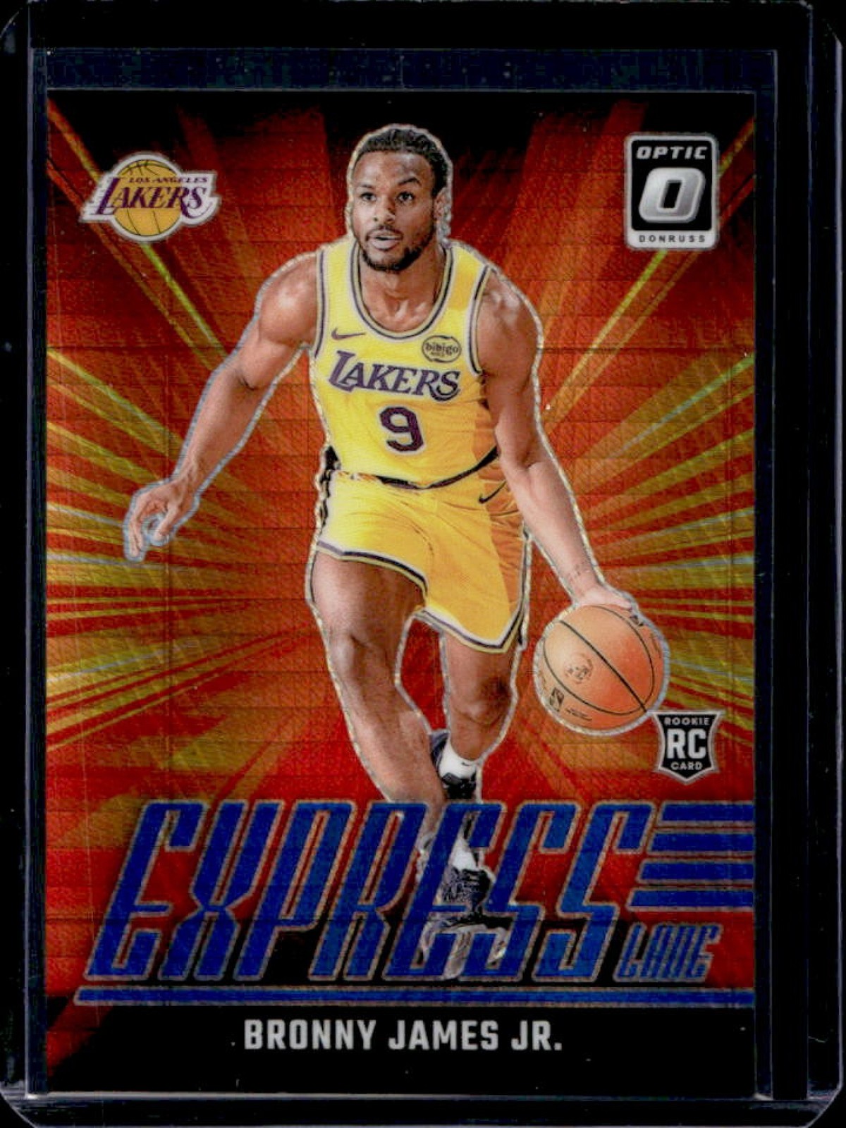 2024-25 Donruss Optic Bronny James Jr. Express Lane RC Hyper Blue #76/175 Lakers