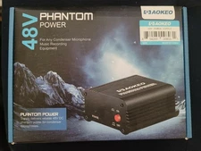 Aokeo 1-Channel 48V DC Phantom Power Supply with Cord New Free Shipping