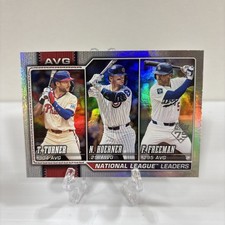 2026 Topps Series 1 Baseball NL Leaders Turner, Hoerner, Freeman Rainbow Foil