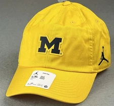 JORDAN Michigan Wolverines Club Swoosh Performance Adjustable Hat-Maize Sz L/XL