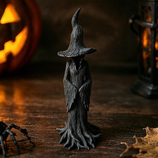 Halloween Witch Figurine Gothic Resin Statues 7.8In