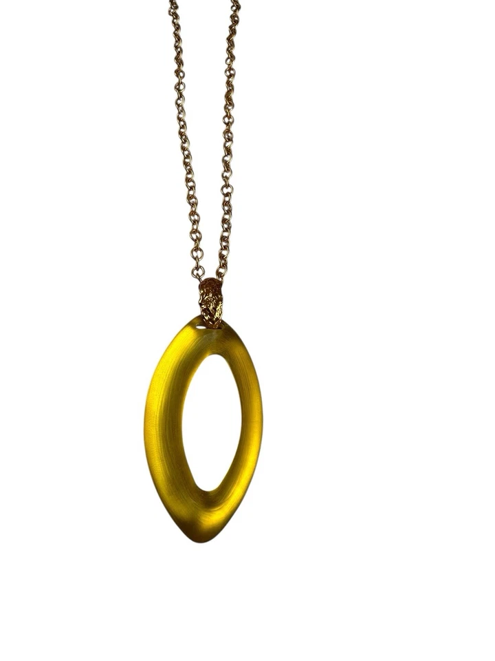 Collar Colgante Alexis Bittar Verde Lucita Ovalado Diseñador Declaración Firmado Foto 2 de 4