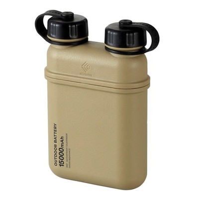 ELECOM NESTOUT Rugged Power Bank, 15000mAh Outdoor Charger, 15000mAh, Beige