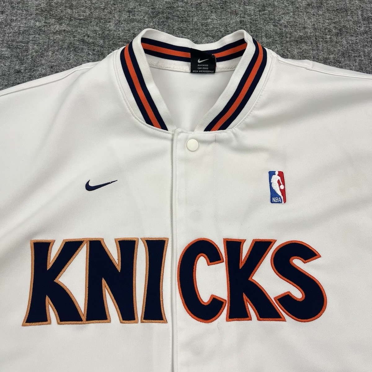 New York Knicks Warm Up Shirt Mens 3XL White Snap Up Jersey NBA