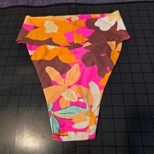 Aerie Womens Small High Cut Cheeky Bikini Bottom Floral Multicolor NWT