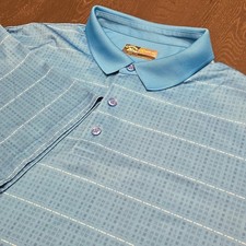 Callaway Opti-Dri Golf Polo Shirt Mens XXL Blue Textured Stripe Short Sleeve