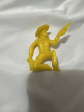 Tim-Mee Cowboy Kneeling with Pistol Yellow Plastic 1950s-1960s