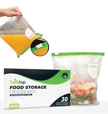 Treetop Large Slider Ziplock Bags (30pcs, 1 Gallon / 4.5L)Reusable Freezer Bags