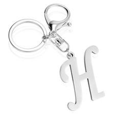 Cute Stainless Steel Silver Letter A-Z Keychain for Women Bag Charms For Hand...