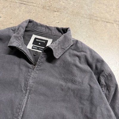 Quiksilver Mens Corduroy Full Zip Jacket Charcoal Gray XL Surf Skate Workwear
