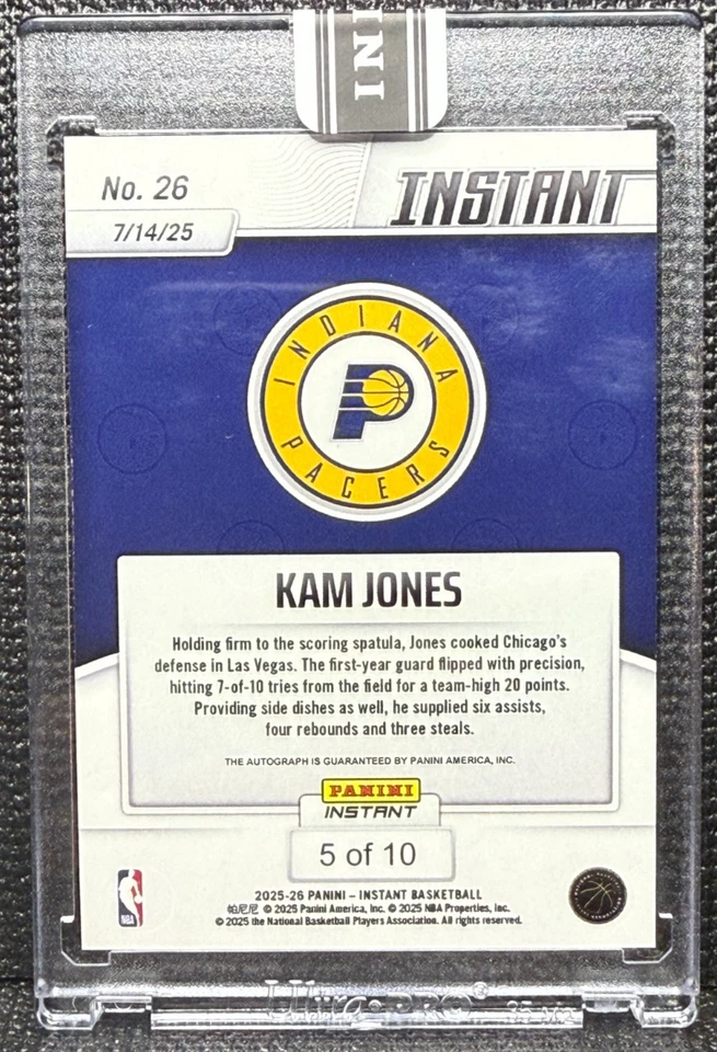 🏀 Kam Jones - RC - /10 - Auto - Water - 2025-26 Panini Instant NBA - Free Ship - Image 3 of 4