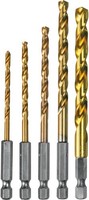 Makita D-35318 Titanbeschichteter Bohrersatz 1/4 Zoll 5 StüCk