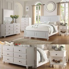 Modern Nightstand MDF Chest of Drawers Storage Cabinet Bedroom Furniture White