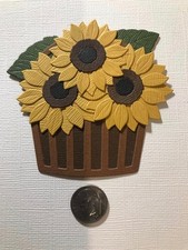 1 Basket of Flowers HANDMADE Paper Die Cut Scrapbooks Card Embellishment