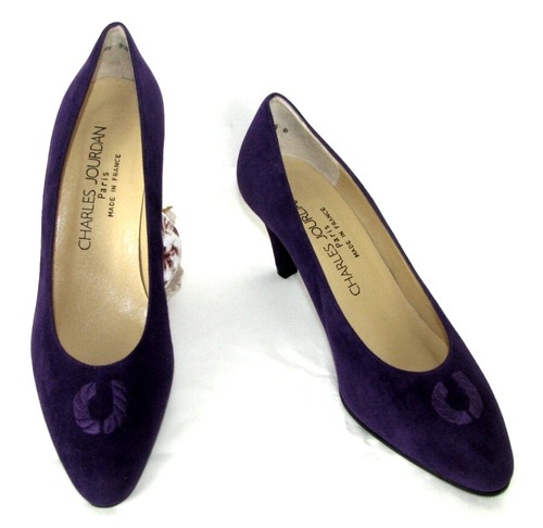 Escarpins Charles Jourdan Violet Suédé - Taille 38.5 - Neufs Sans Emballage