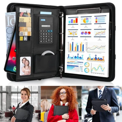 MARKENLOS Schreibmappe A4 Klemmbrett Business Mappe Konferenzmappe Dokumentenmappe Leder