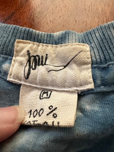 T-shirt vintage blu piedi boobie blu cravatta tintura punto a dondolo taglia M ecuadori - Foto 4 di 10