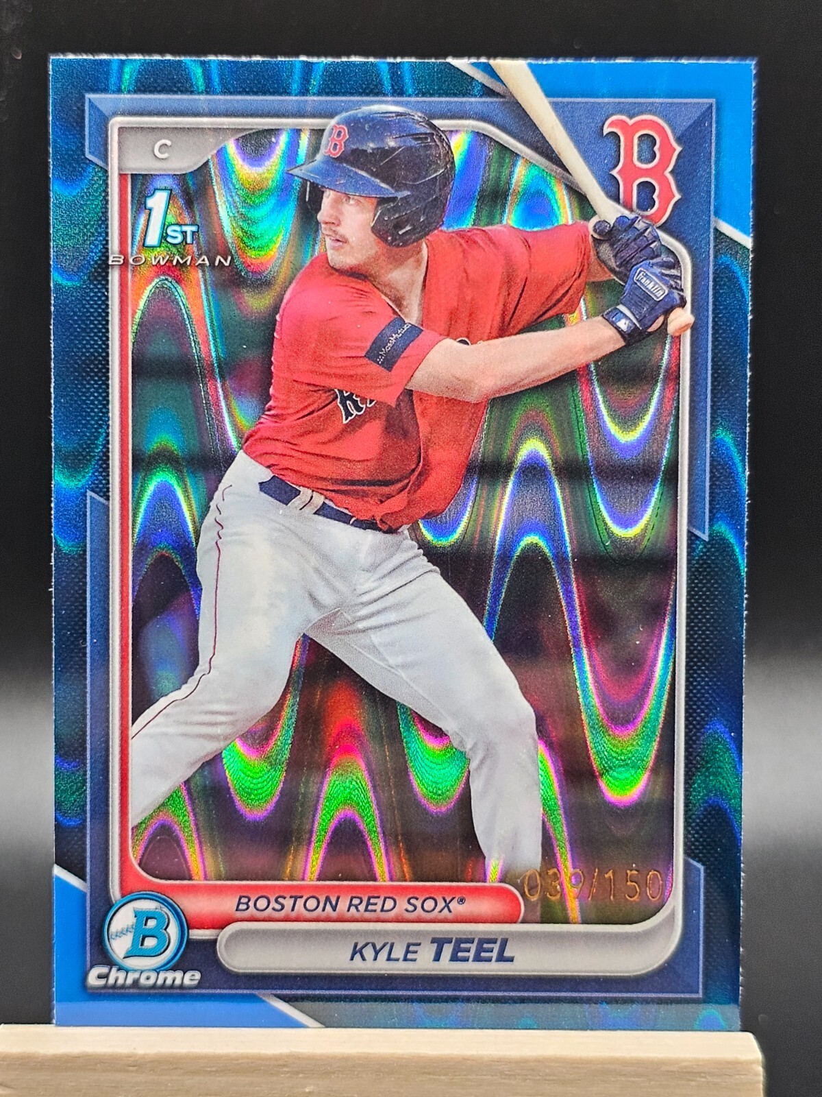 2024 Bowman Chrome Kyle Teel BLUE RAYWAVE Refractor 1st 039/150 Red Sox #BCP-48